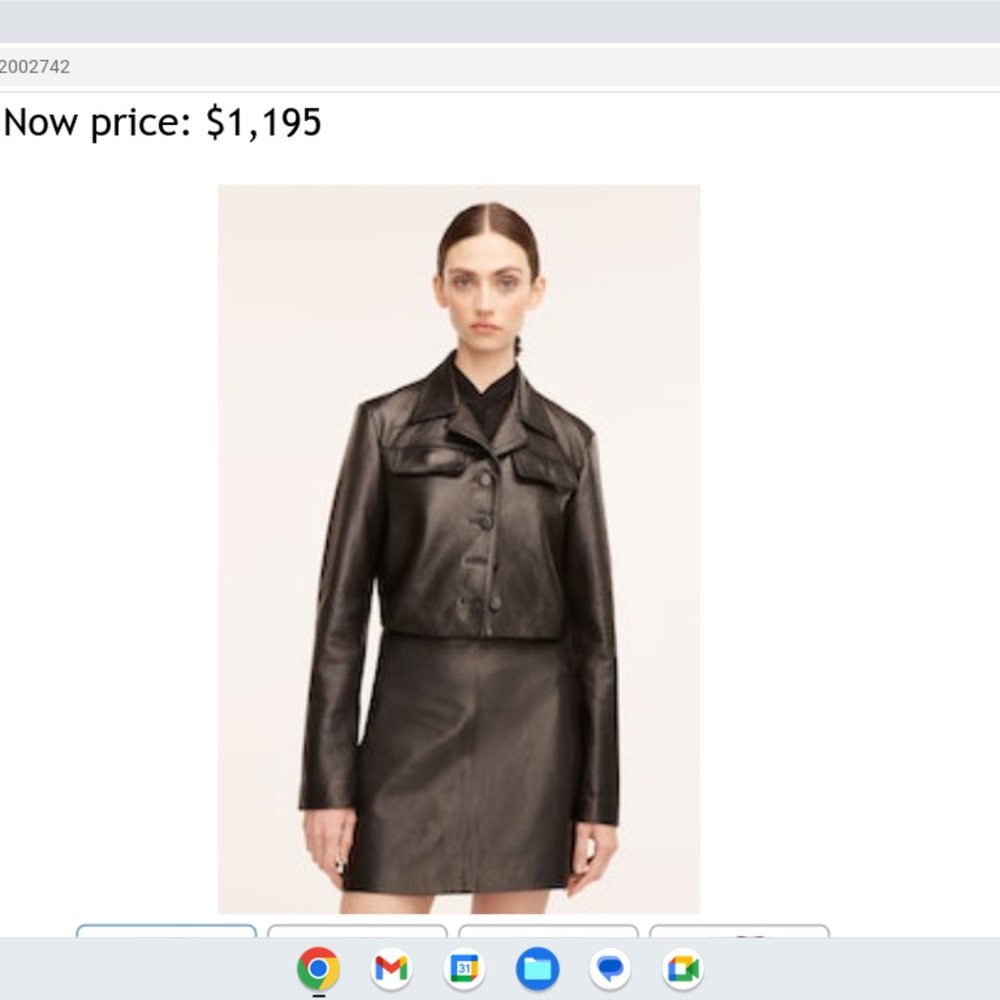 New Rebecca Taylor cropped leather jacket size 10,black